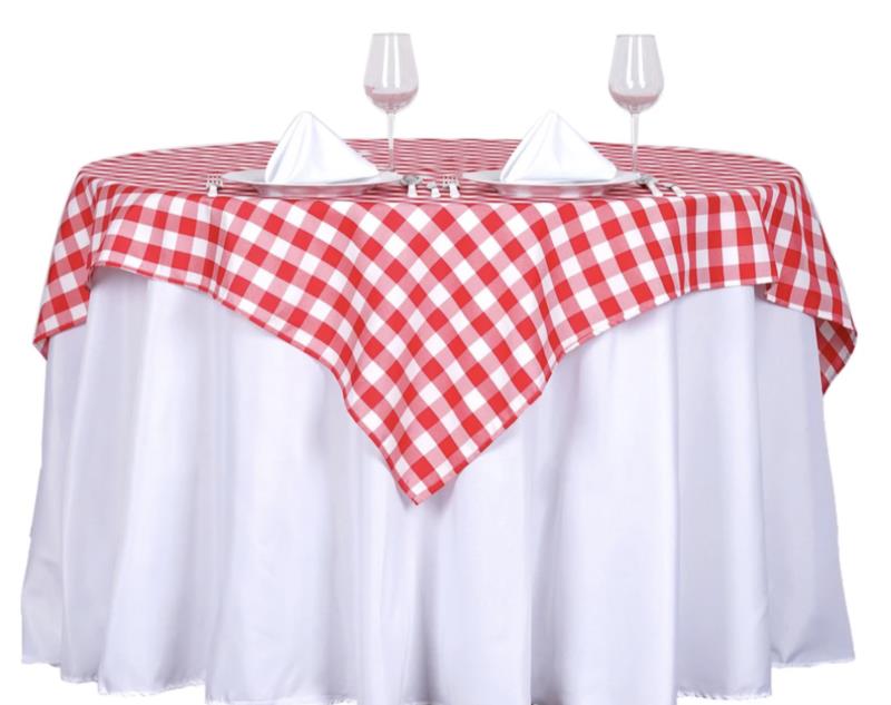 Buffalo Plaid (Red/White) Overlay<br>54 inches x 54 inches<br>$10 Each