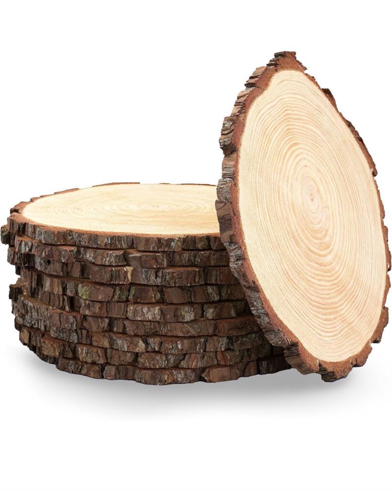 Natural wood slab centerpiece<br>11-13 Inch<br>$5 each<br>10 available